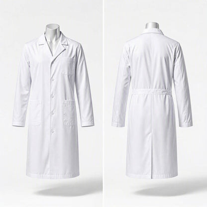 Professional Unisex White Lab Coat (Hospital & Laboratory Uniform)
