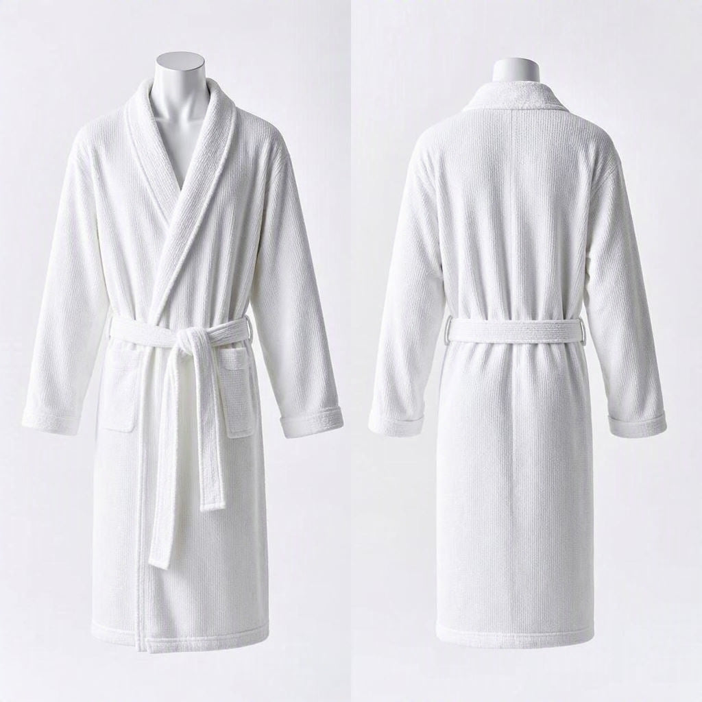 Luxury Waffle-Weave 100% Cotton Bathrobe (Premium Hotel & Spa Quality)