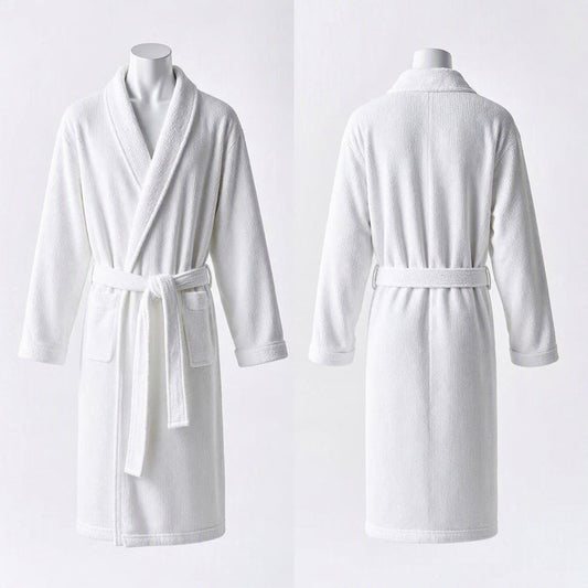 Luxury Waffle-Weave 100% Cotton Bathrobe (Premium Hotel & Spa Quality)