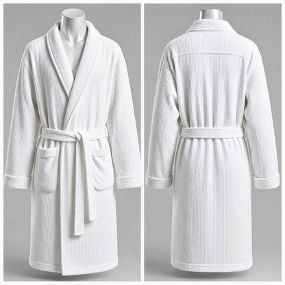 Luxury Waffle-Weave 100% Cotton Bathrobe (Premium Hotel & Spa Quality)