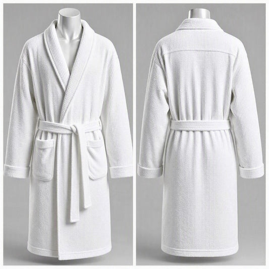 Luxury Waffle-Weave 100% Cotton Bathrobe (Premium Hotel & Spa Quality)
