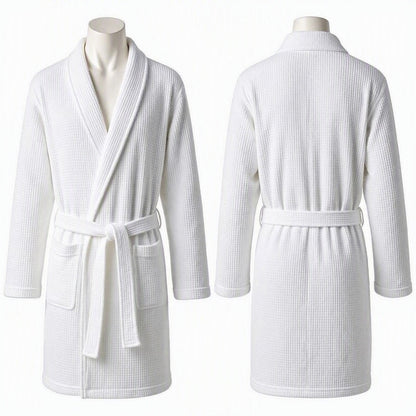 Luxury Waffle-Weave 100% Cotton Bathrobe (Premium Hotel & Spa Quality)