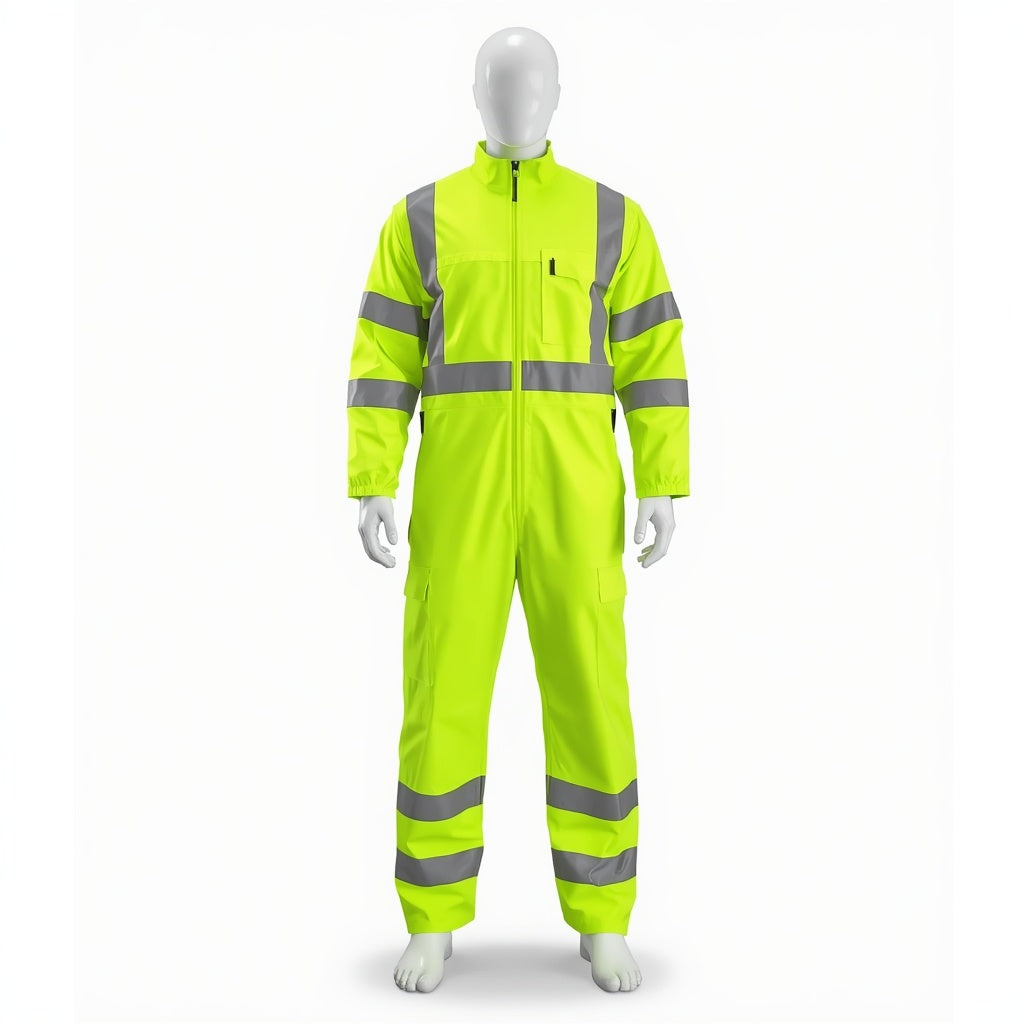 High-Visibility (Hi-Vis) Class 3 Waterproof Safety Coverall
