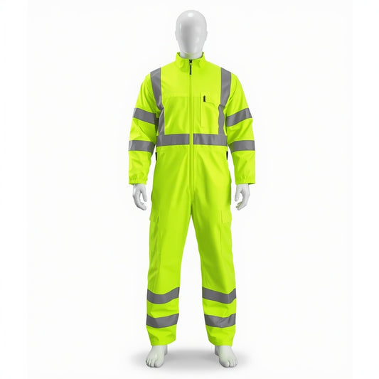 High-Visibility (Hi-Vis) Class 3 Waterproof Safety Coverall